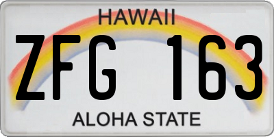 HI license plate ZFG163