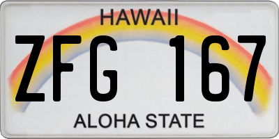 HI license plate ZFG167