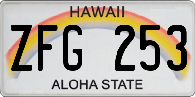 HI license plate ZFG253