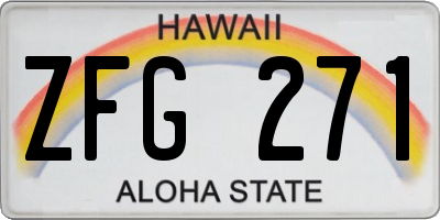 HI license plate ZFG271