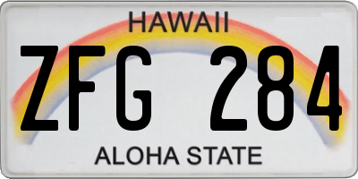 HI license plate ZFG284