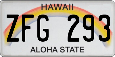 HI license plate ZFG293