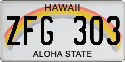 HI license plate ZFG303