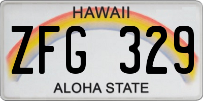 HI license plate ZFG329