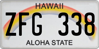 HI license plate ZFG338