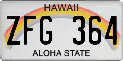 HI license plate ZFG364