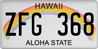 HI license plate ZFG368
