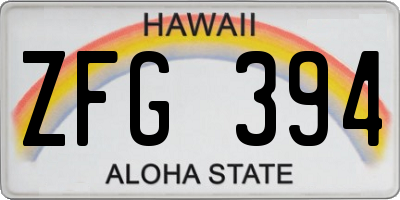 HI license plate ZFG394