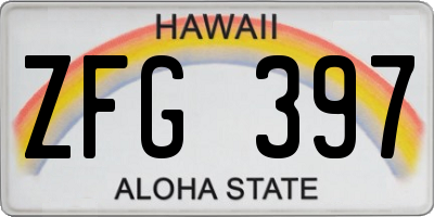 HI license plate ZFG397