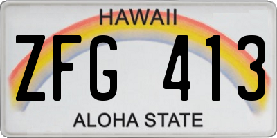 HI license plate ZFG413