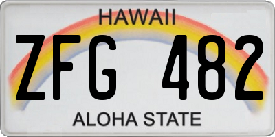 HI license plate ZFG482