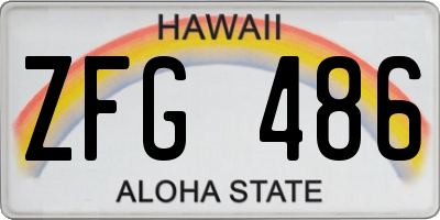 HI license plate ZFG486