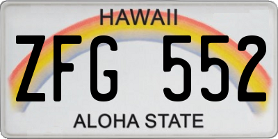 HI license plate ZFG552
