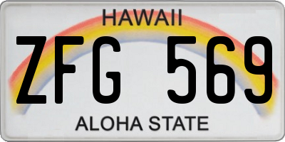 HI license plate ZFG569