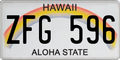 HI license plate ZFG596