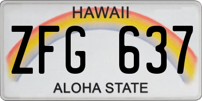 HI license plate ZFG637