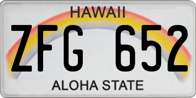 HI license plate ZFG652