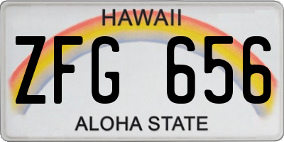 HI license plate ZFG656