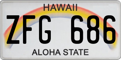 HI license plate ZFG686