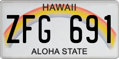 HI license plate ZFG691