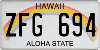 HI license plate ZFG694