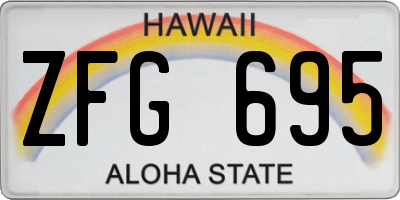HI license plate ZFG695