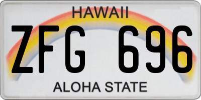 HI license plate ZFG696