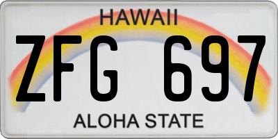 HI license plate ZFG697