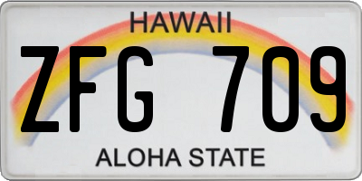 HI license plate ZFG709
