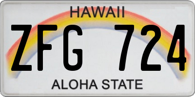 HI license plate ZFG724