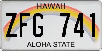 HI license plate ZFG741