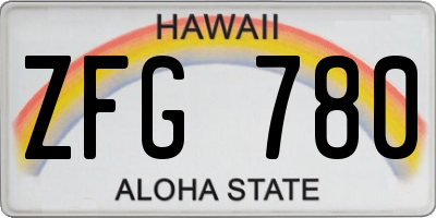 HI license plate ZFG780