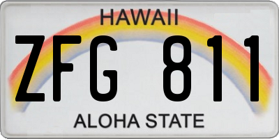 HI license plate ZFG811