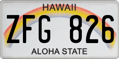 HI license plate ZFG826
