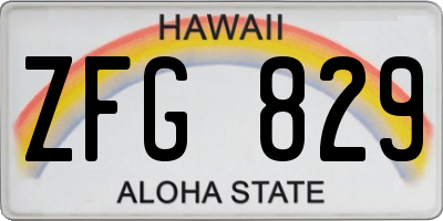 HI license plate ZFG829