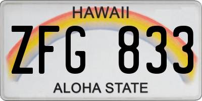 HI license plate ZFG833
