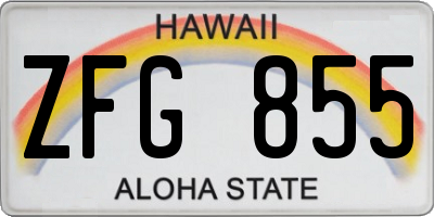 HI license plate ZFG855