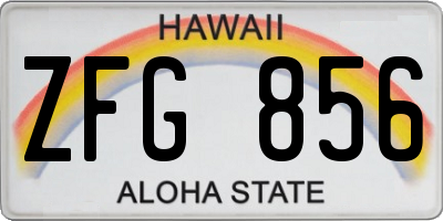 HI license plate ZFG856