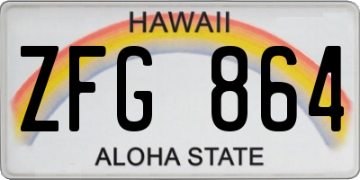 HI license plate ZFG864