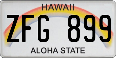 HI license plate ZFG899