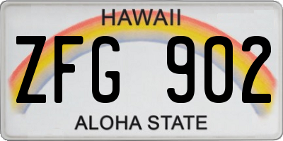 HI license plate ZFG902