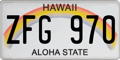 HI license plate ZFG970