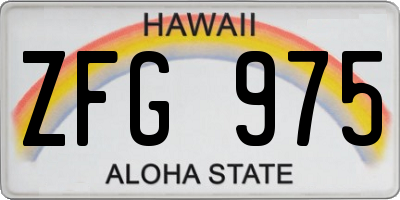HI license plate ZFG975