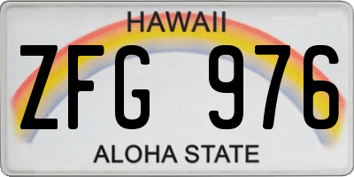 HI license plate ZFG976