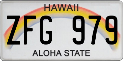 HI license plate ZFG979