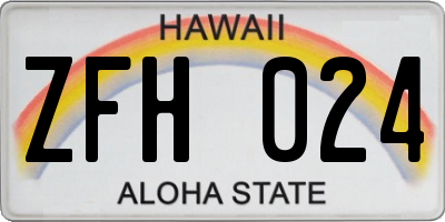HI license plate ZFH024