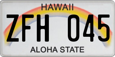 HI license plate ZFH045