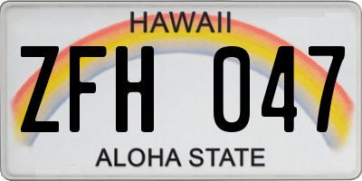 HI license plate ZFH047