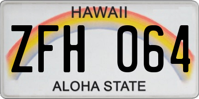 HI license plate ZFH064