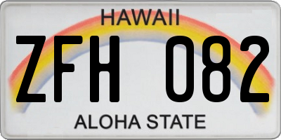HI license plate ZFH082